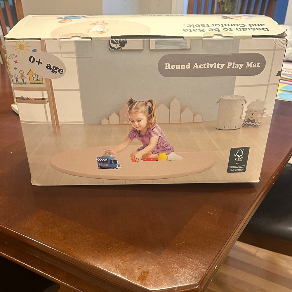 NIB Round Activity Play Mat for Kids - Blue